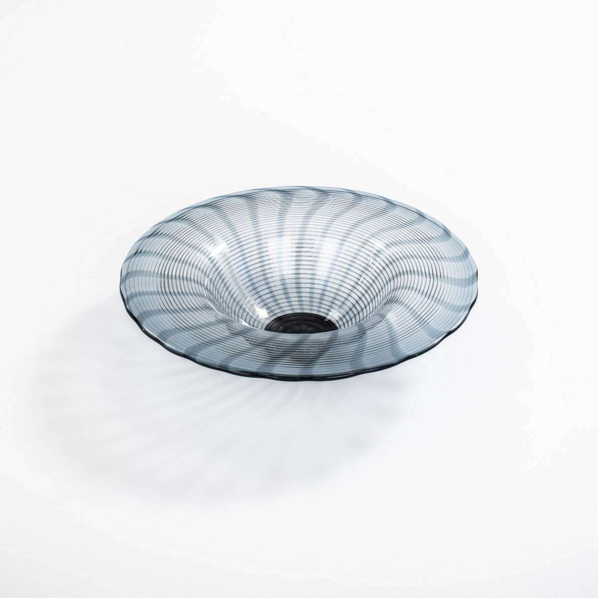 Grand bol en verre de Murano italien, bleu-gris, des années 1990