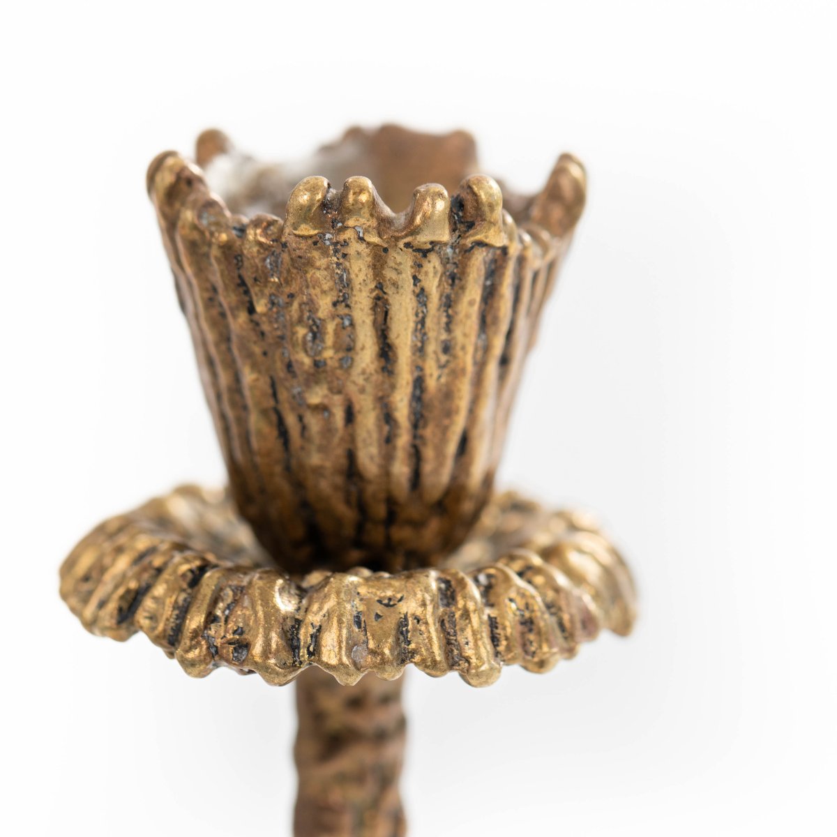 Pair Of Vintage “shabatt” Sculptural Bronze Candlesticks, Signed Wainberg, 1960s-photo-6