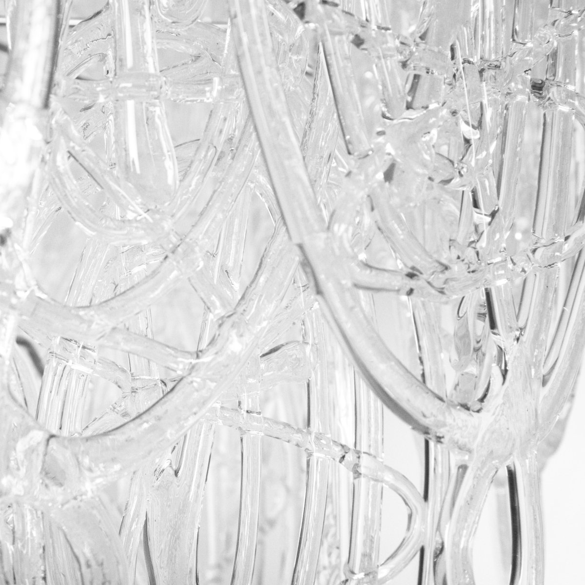 Lustre italien en verre de Murano à 8 niveaux, en nickel transparent, au design abstrait-photo-5