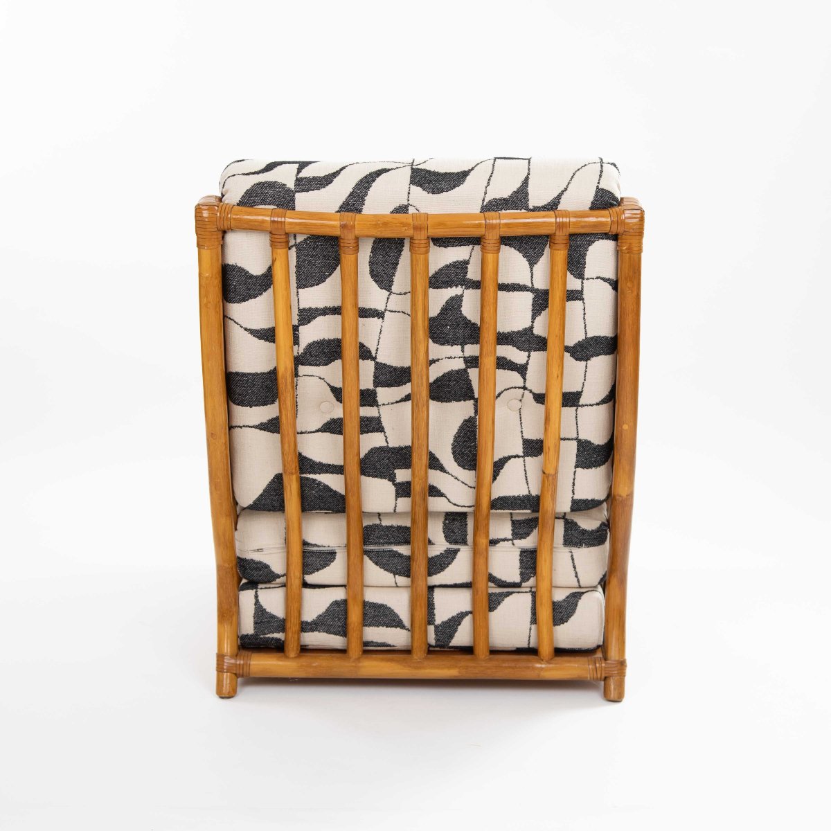 Fauteuil de détente en rotin du milieu du siècle, avec garniture en cuir, Maugrion 1968-photo-4