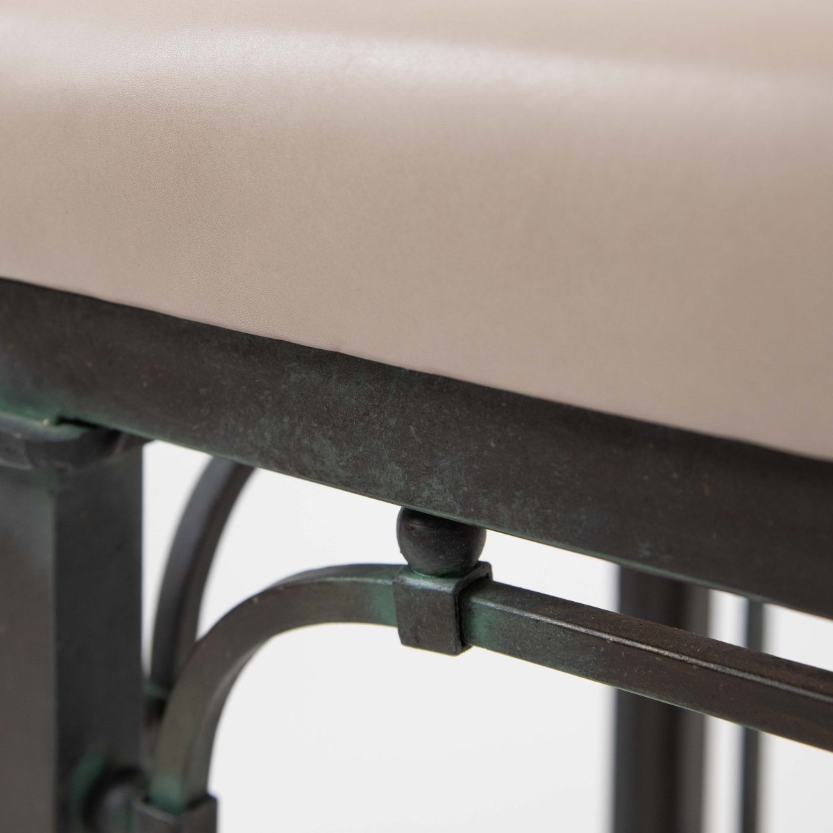 Mid-century Italian Iron Bench, 1960s Industrial Style-photo-5