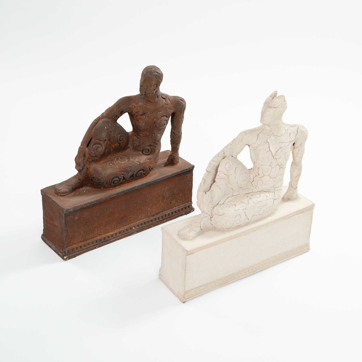 A Pair Of Classically Inspired Ceramic Sculputres By Dora Várkonyi, Germany 2001-photo-2