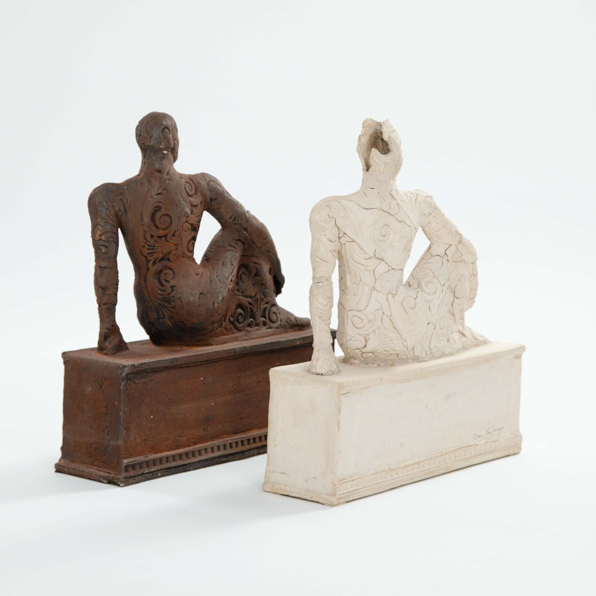 A Pair Of Classically Inspired Ceramic Sculputres By Dora Várkonyi, Germany 2001-photo-2
