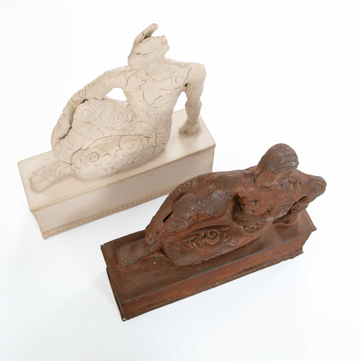 A Pair Of Classically Inspired Ceramic Sculputres By Dora Várkonyi, Germany 2001-photo-4