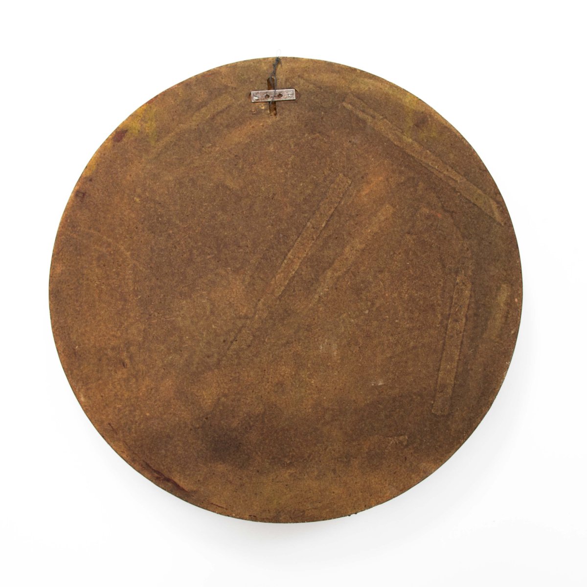 Mid-century Italian Sculptural Mirror, Colored In Taupe, Signed, 1960s-photo-4