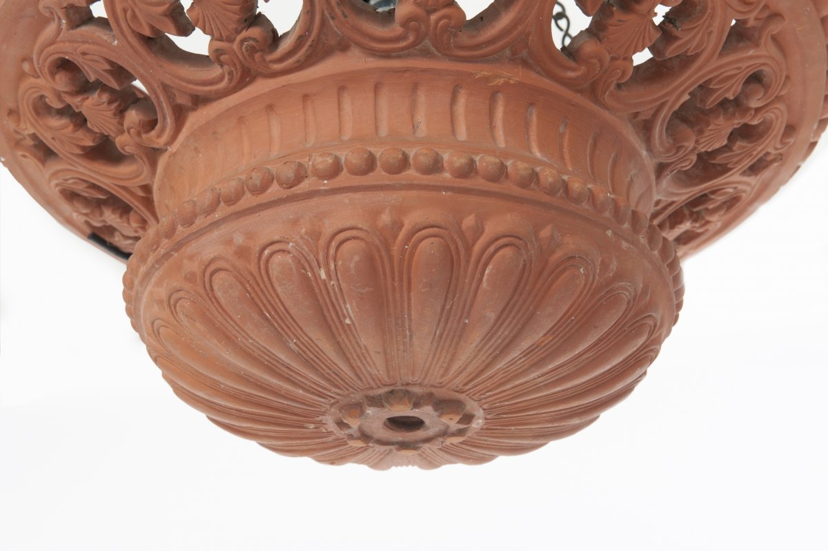 French Terracotta Regency Chandelier 19th Century-photo-4