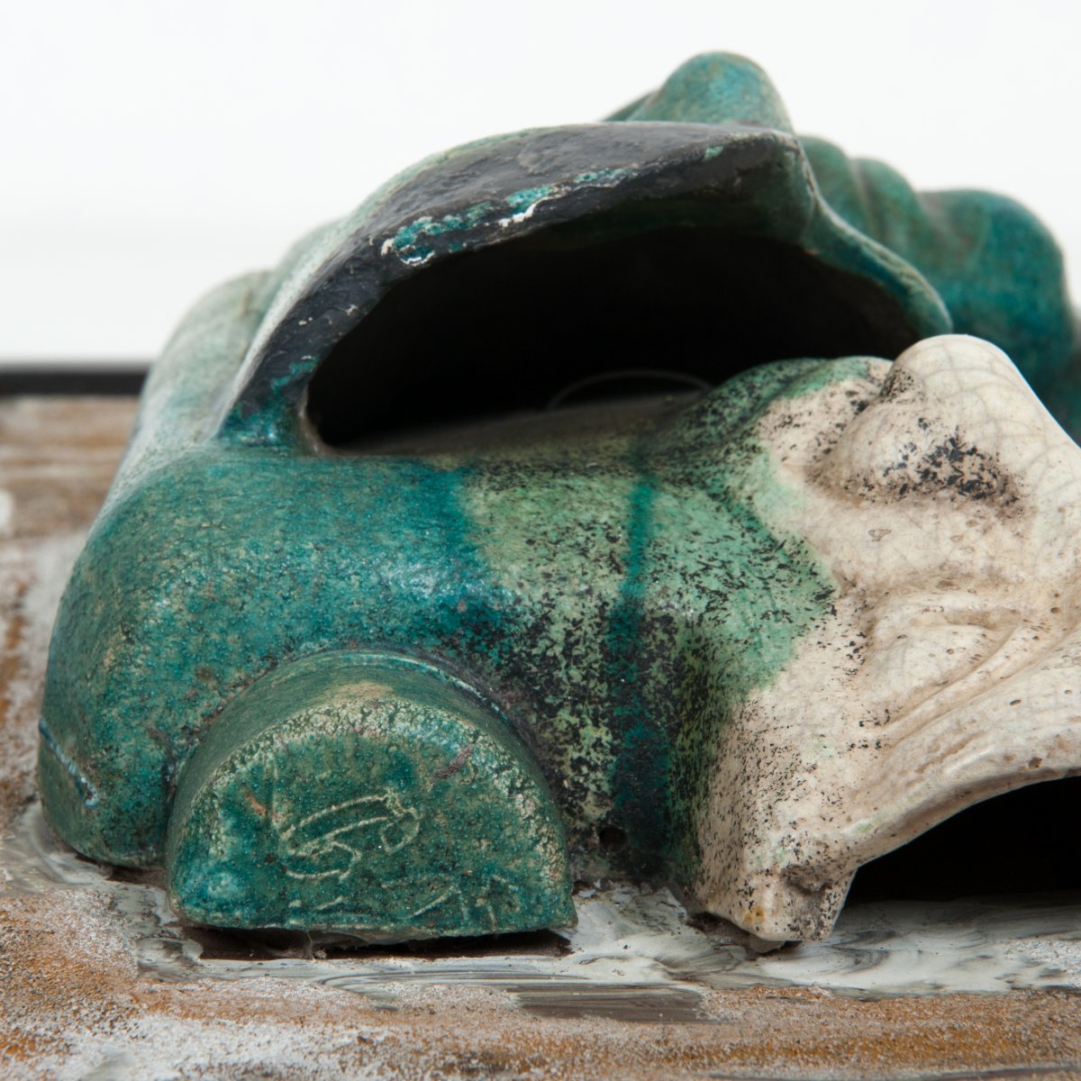  Composition de sculpture murale en céramique italienne du milieu du siècle, monogrammée-photo-3