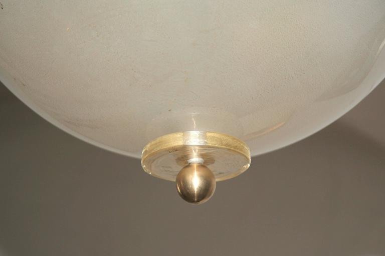 Italian Mid-century Golden Murano Glass Chandelier With Embracing Leaves -photo-4