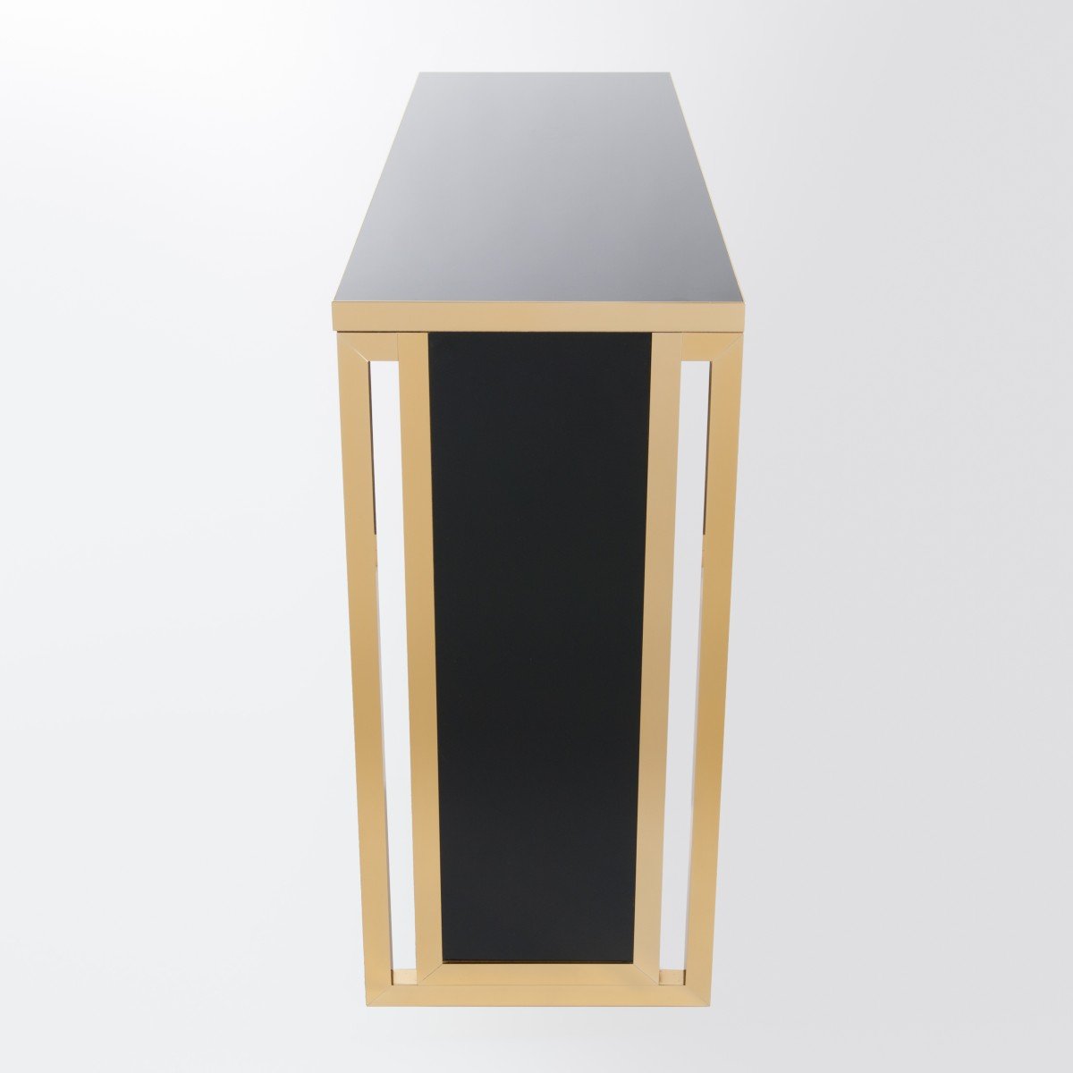 Table Console Moderne Italienne Or Et Laiton Noir Par Willy Rizzo Pour Mario Sabot-photo-2