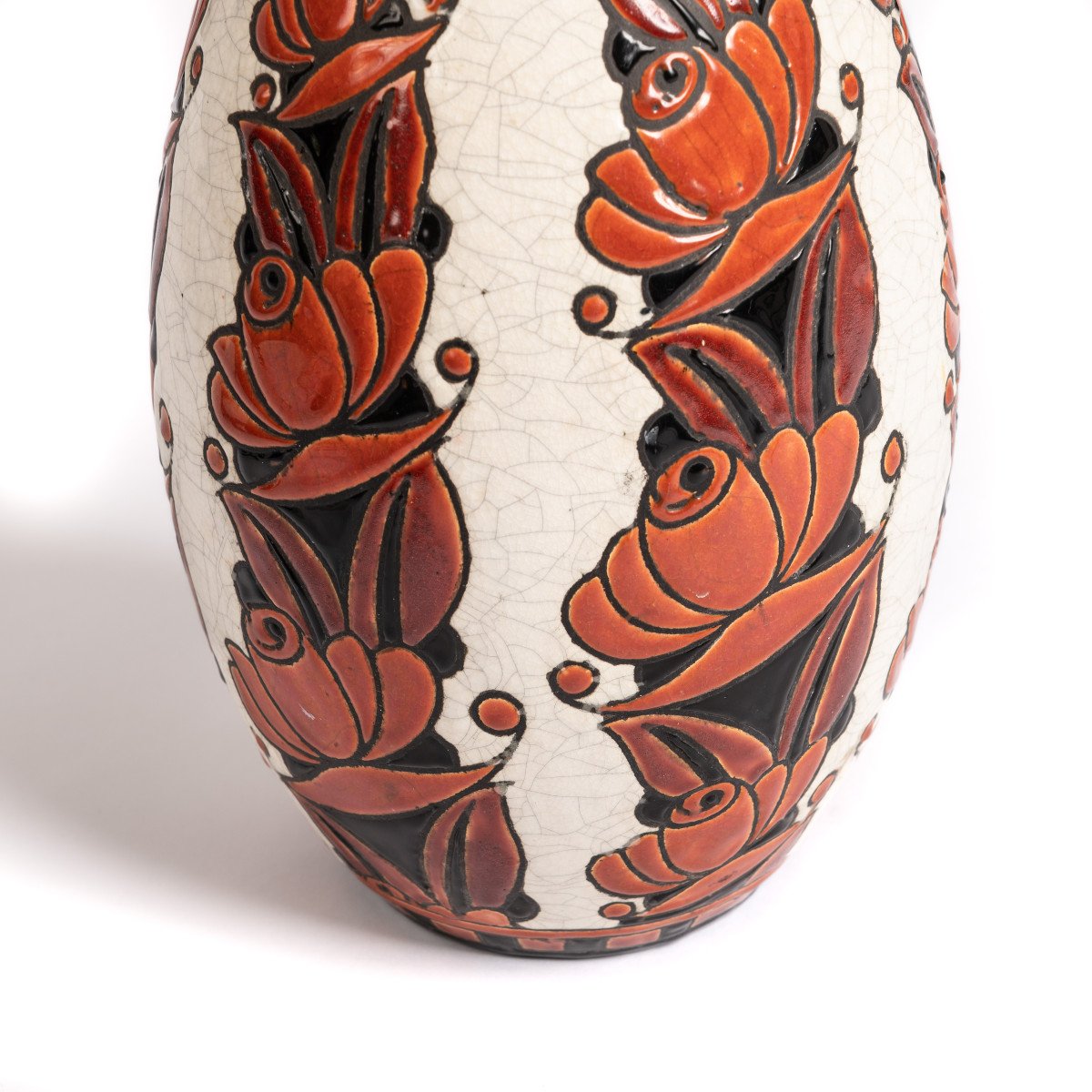 Grand Vase Art Deco Boch Frères Keramis Signé-photo-4