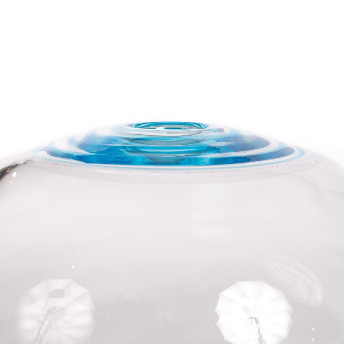 Vase en verre de Murano en forme de poire transparent-turquoise de Paolo Crepax 2016-photo-3