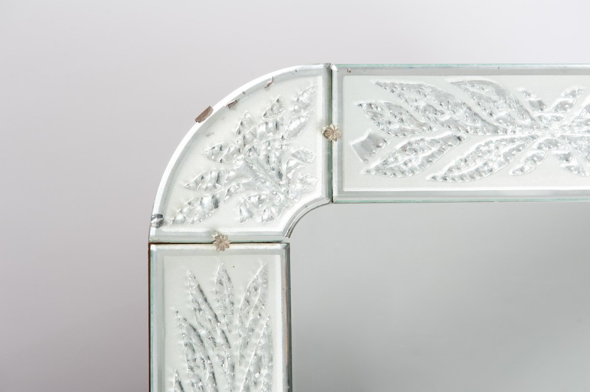 Rare Swedish Mirror With Ice Crystals From The 1940s-photo-2