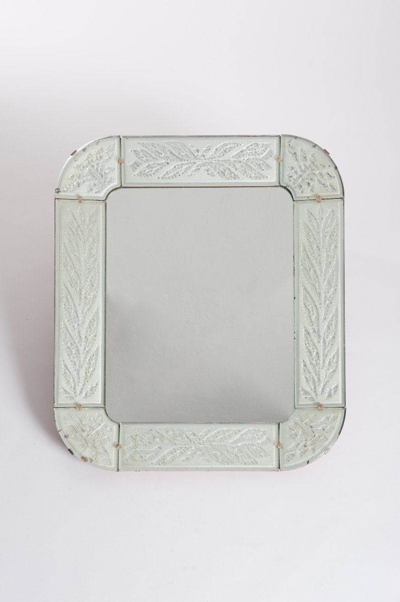 Rare Swedish Mirror With Ice Crystals From The 1940s