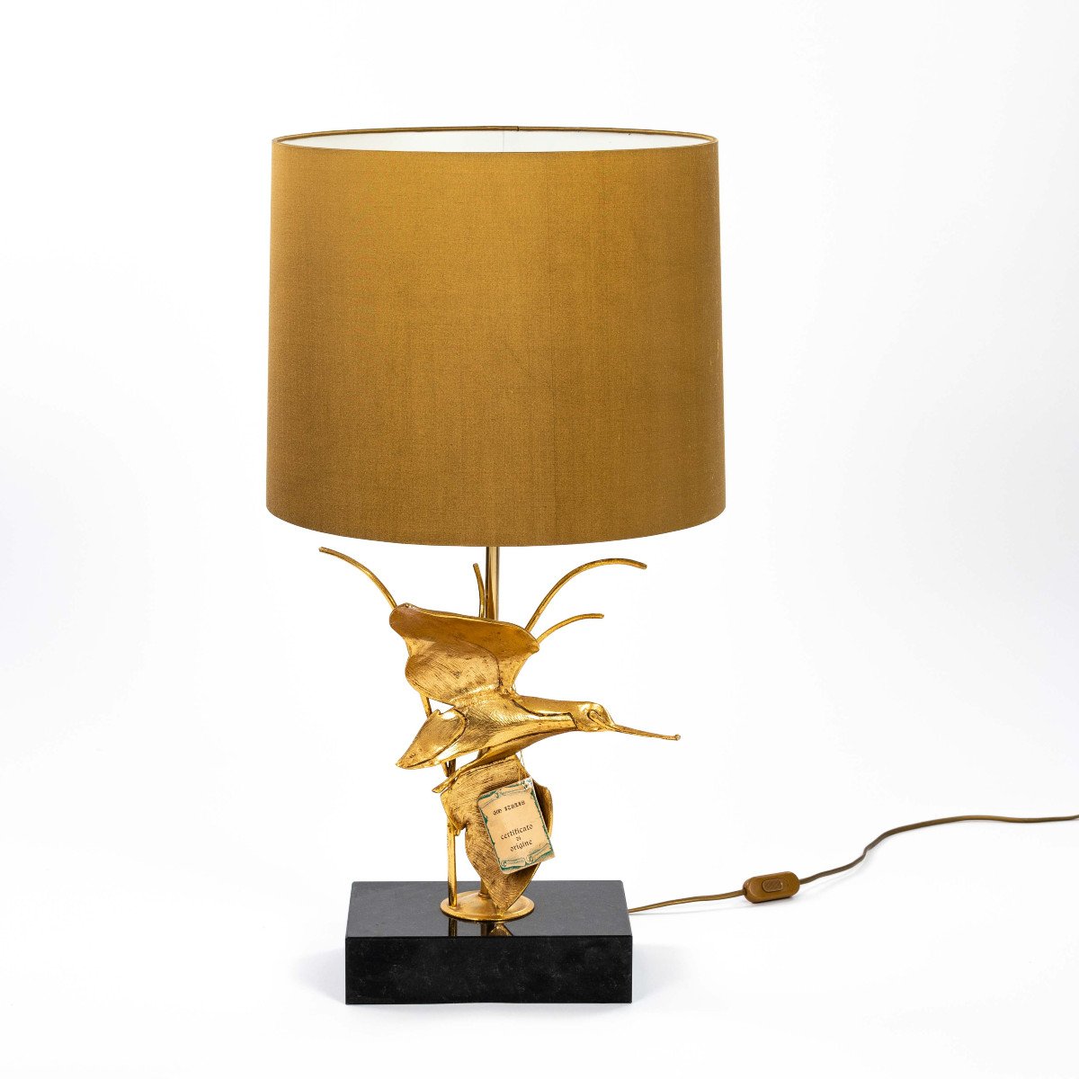 Midcentury Italian Bronze Sculptured Table Lamp By Gm Italia Bronze Colored Lamp Shade