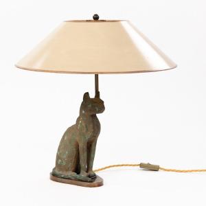 Lampe de table Bastet / dieu chat début 20e s