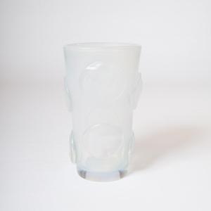 Modern Italian Opalescent Murano Glass Vase With Applications By Pino Signoretto