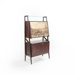 Bar italien en palissandre du milieu du siècle par Vittorio Dassi années 1960