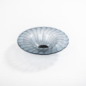 Grand bol en verre de Murano italien, bleu-gris, des années 1990
