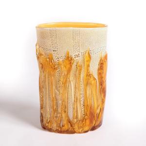 Vase abstrait en verre de Murano, signé