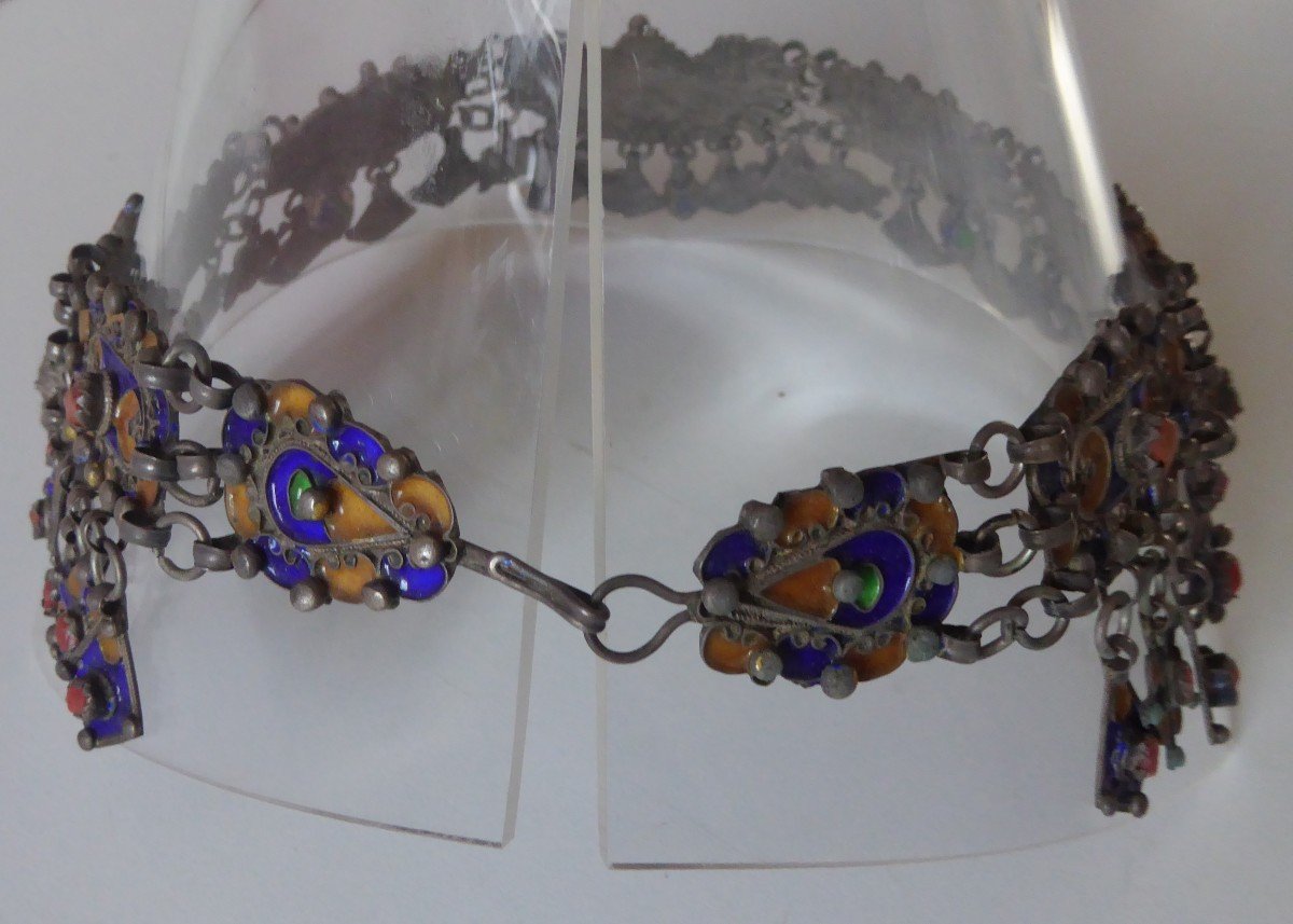 Collier Ancien En Argent Et Corail Kabylie - XIXème Siècle - Bijou Ethnique Vintage - Occasion