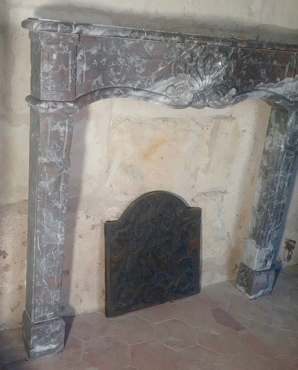 Belgian Brown Marble Fireplace 19th-photo-4