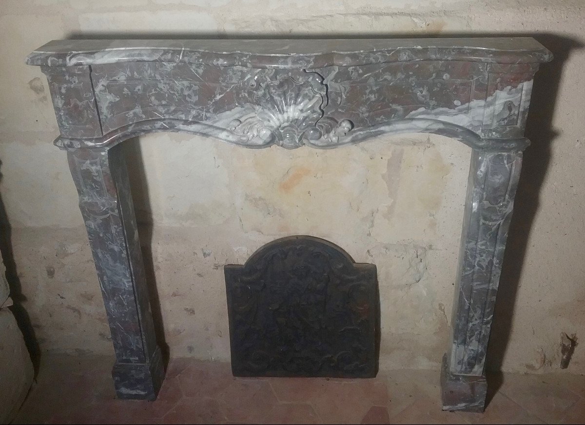 Proantic: Belgian Brown Marble Fireplace 19th