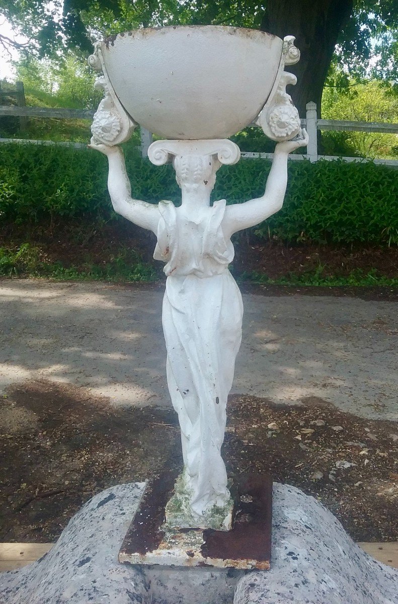Jardinière formant statue En Fonte De Fer 1900-photo-3