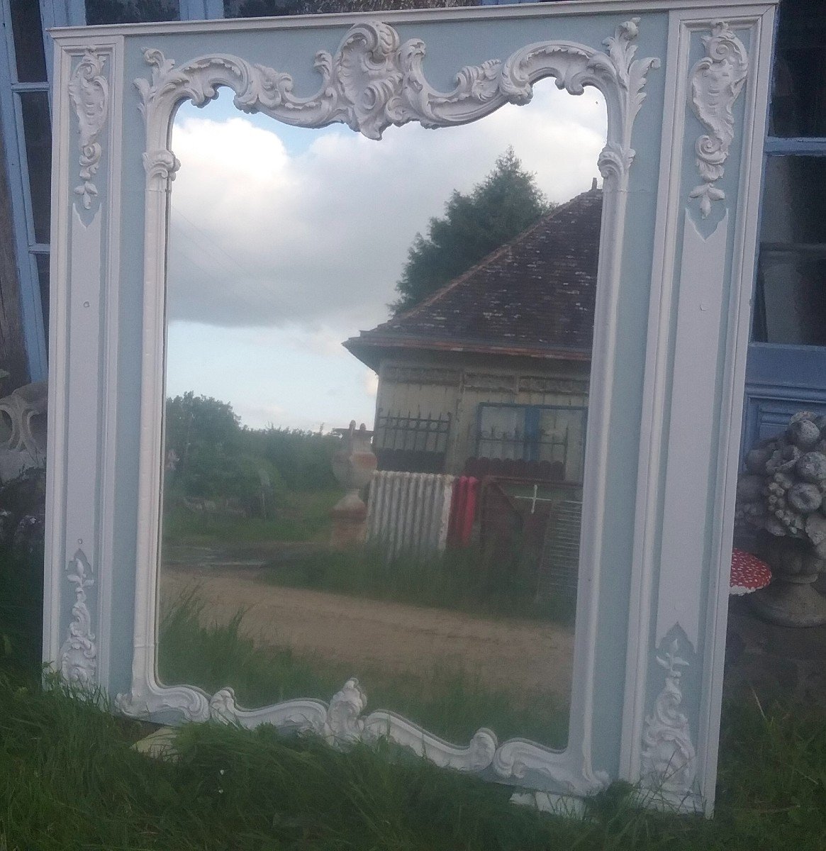 Trumeau Or/and Wooden Mirror Louis XV Style-photo-3