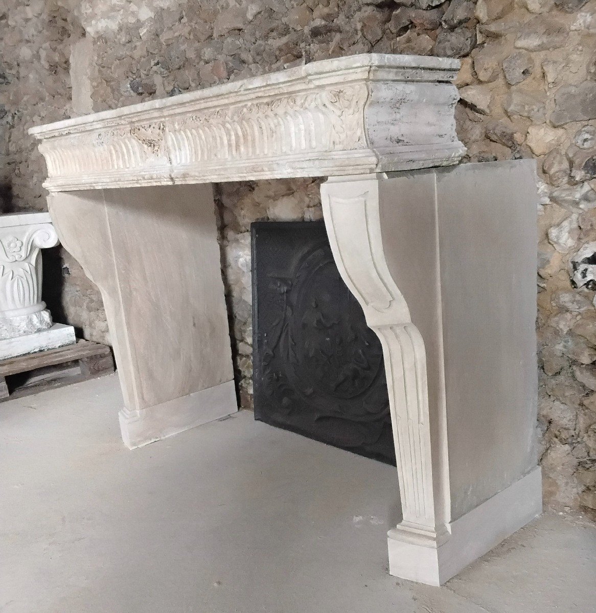 White Stone Fireplace -photo-4