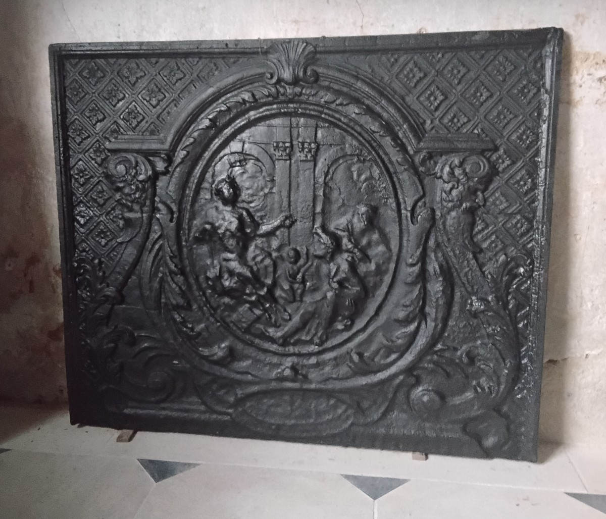 Plaque de cheminée en fonte 19 ème-photo-2