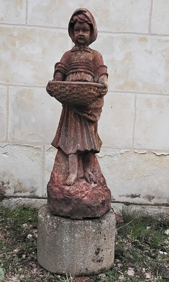 Paire de statues en fonte représentant deux enfants-photo-4