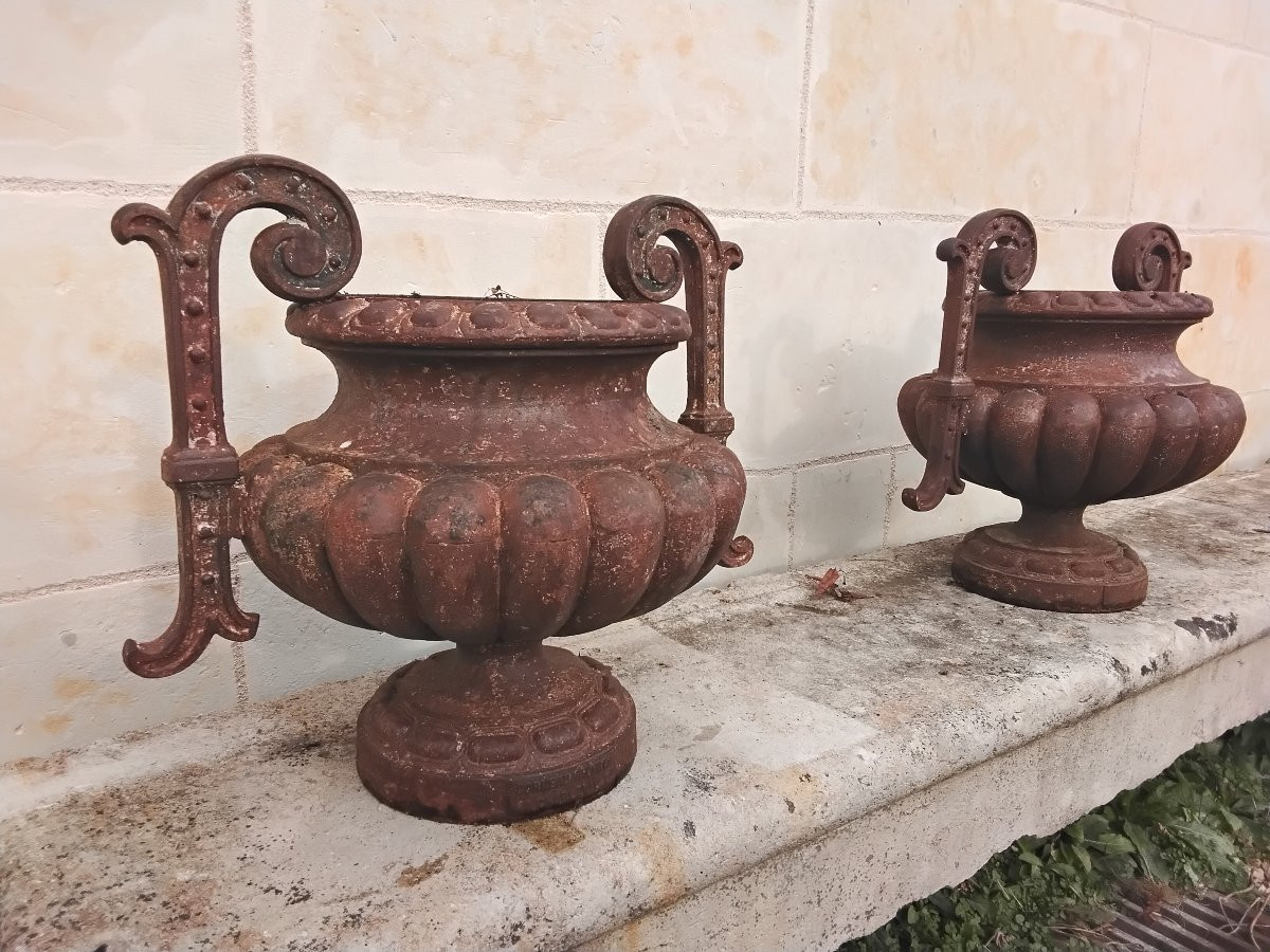 Paire de vases en fonte-photo-3