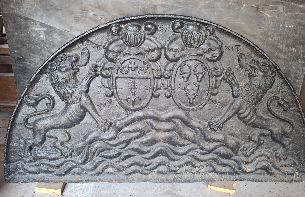 Plaque de cheminée en fonte -photo-2