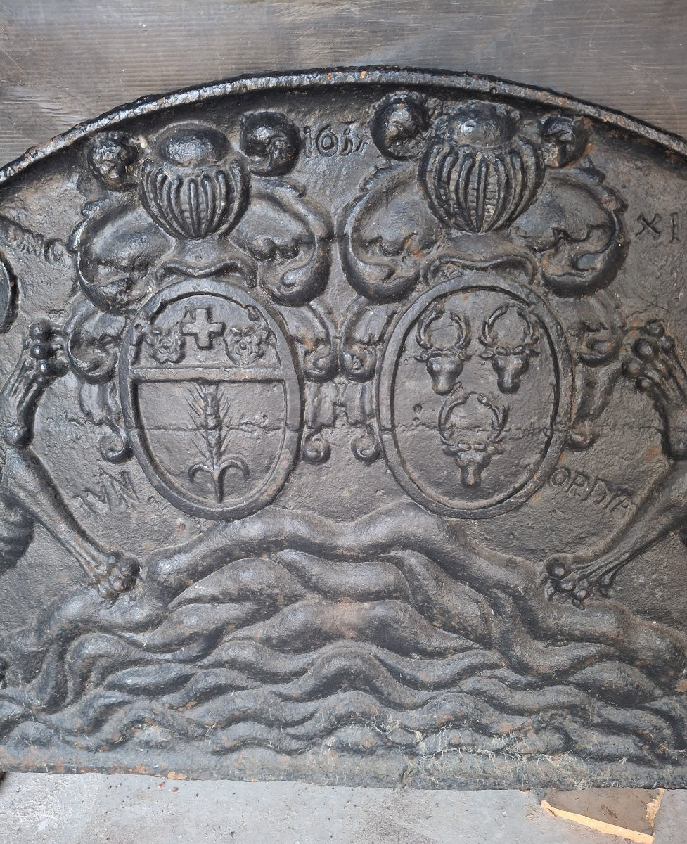 Plaque de cheminée en fonte -photo-3