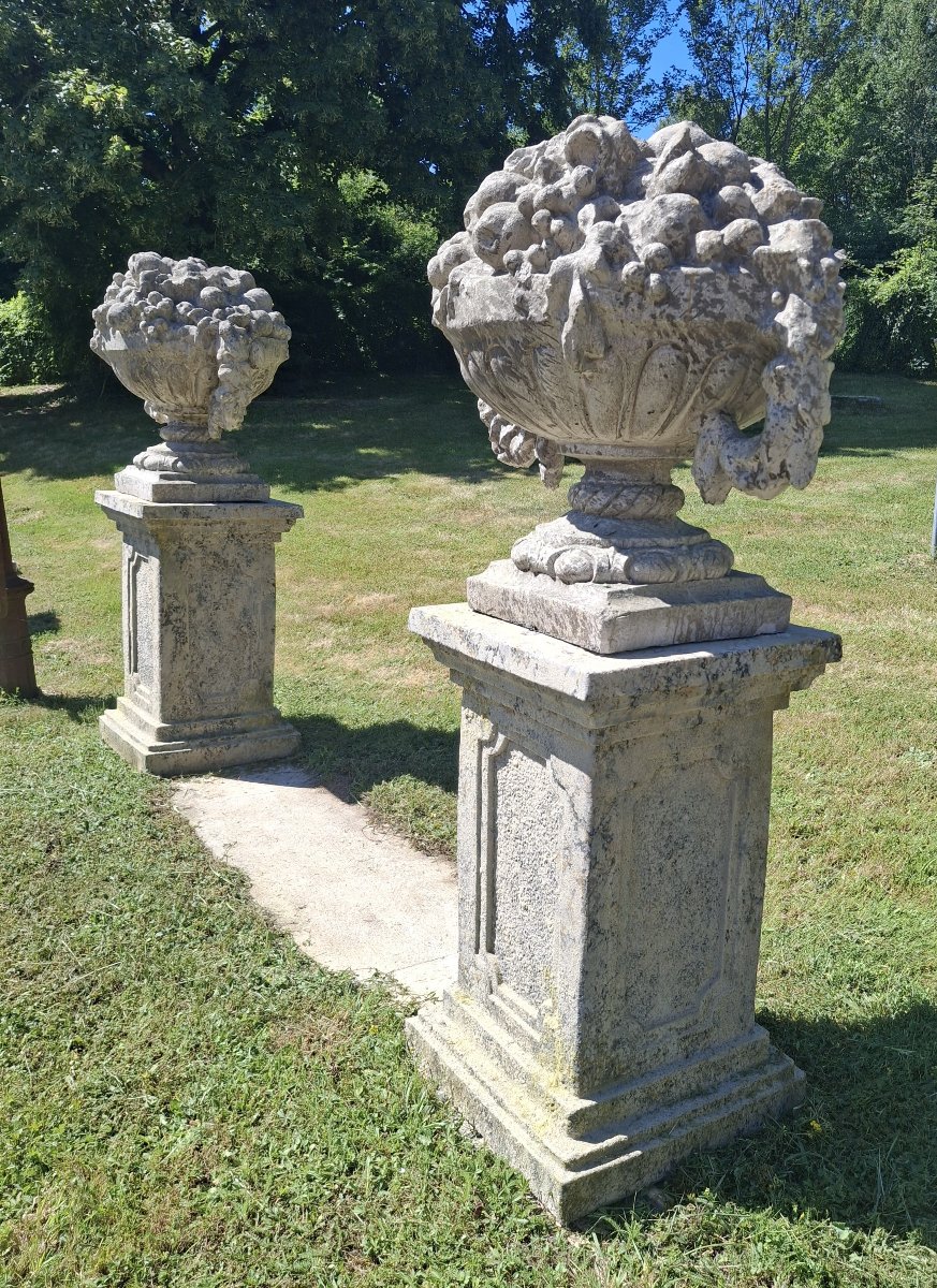 Pair Of Vases For Fruit And Flowers-photo-2