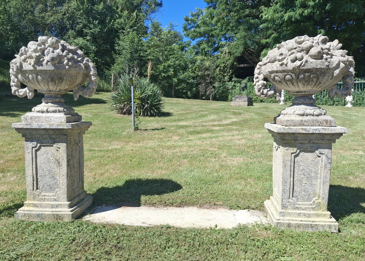 Pair Of Vases For Fruit And Flowers