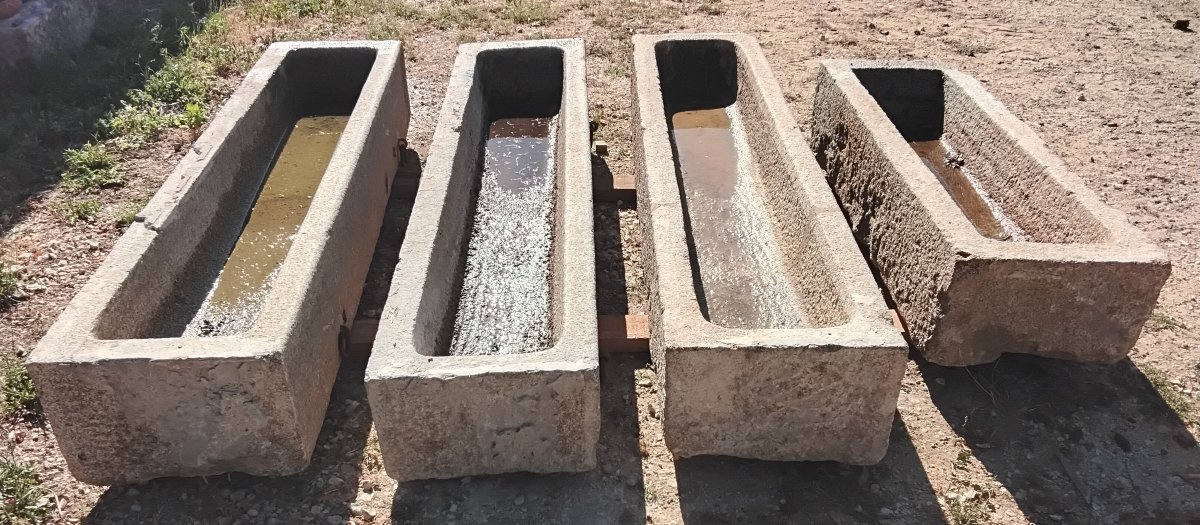 Sets Of 4 Troughs, Former Granite Horse Waterers-photo-2