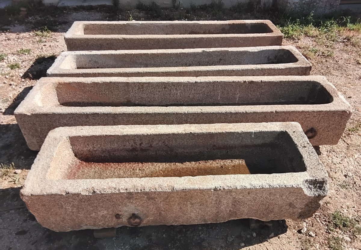 Sets Of 4 Troughs, Former Granite Horse Waterers-photo-3