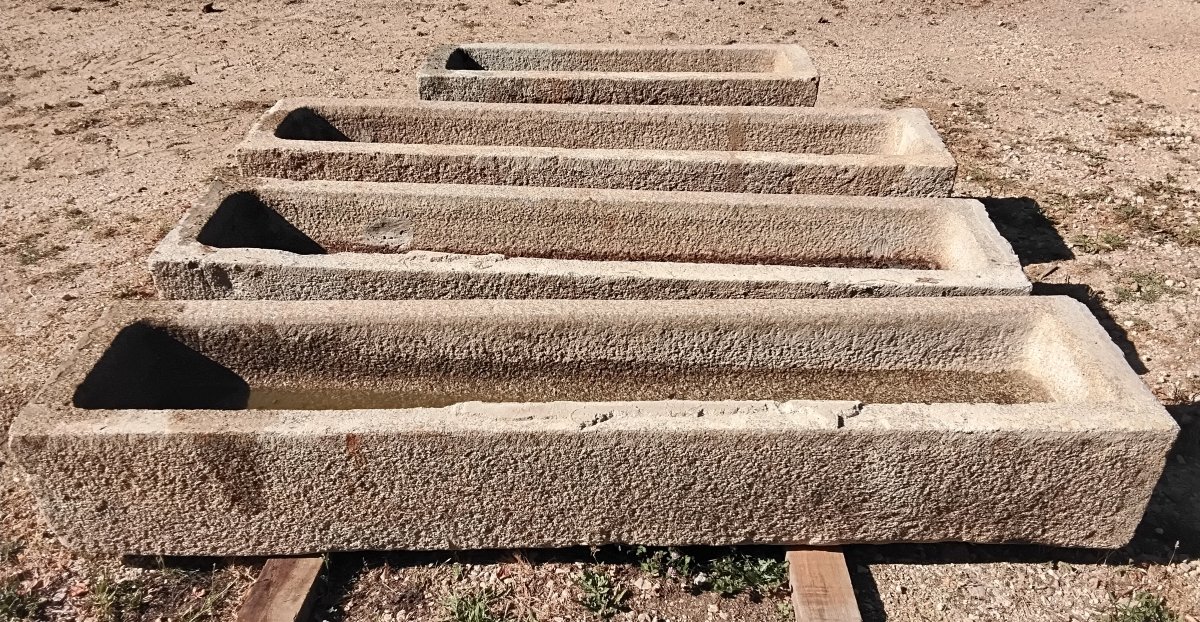 Sets Of 4 Troughs, Former Granite Horse Waterers