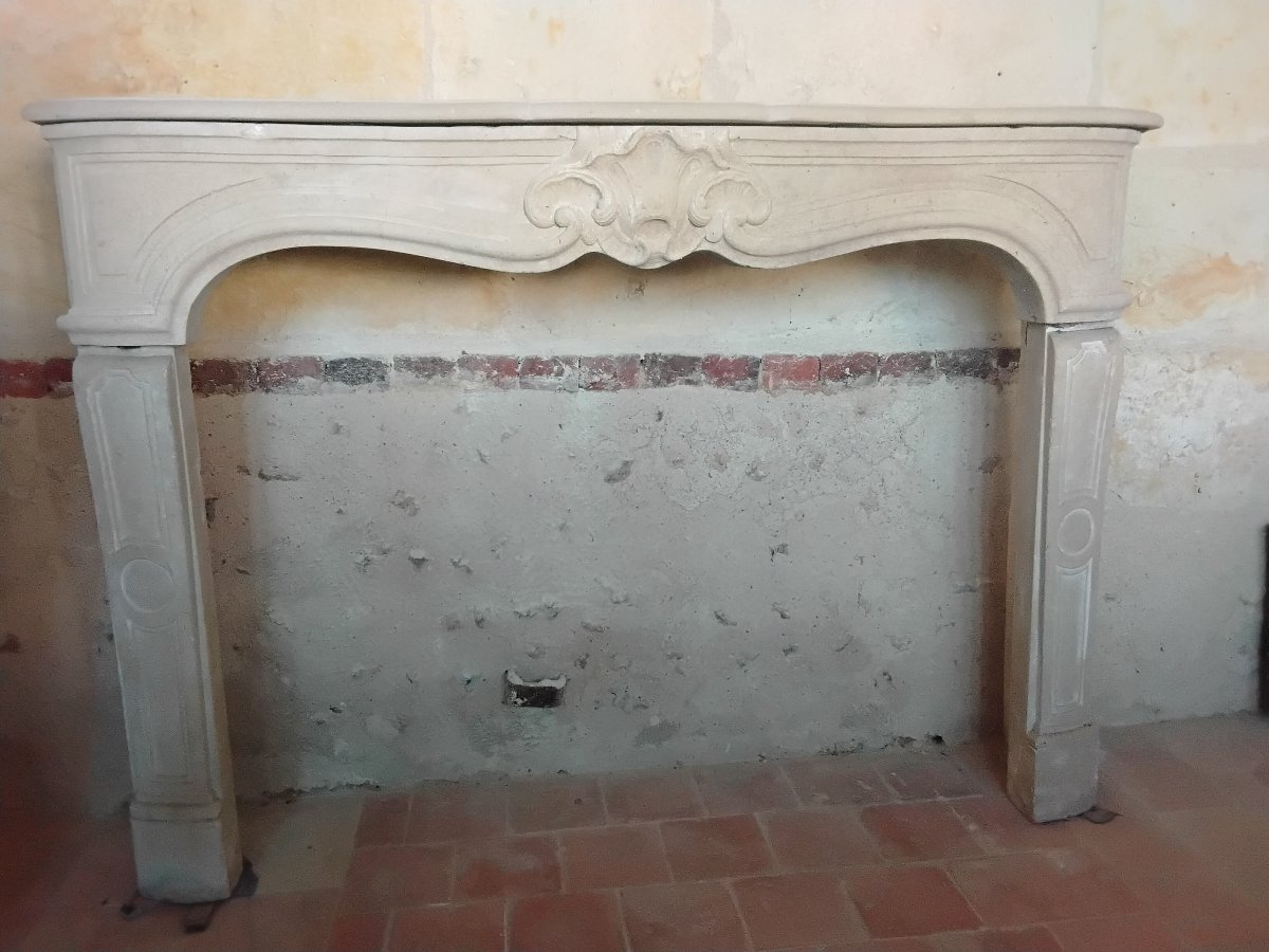 White Burgundy Stone Fireplace