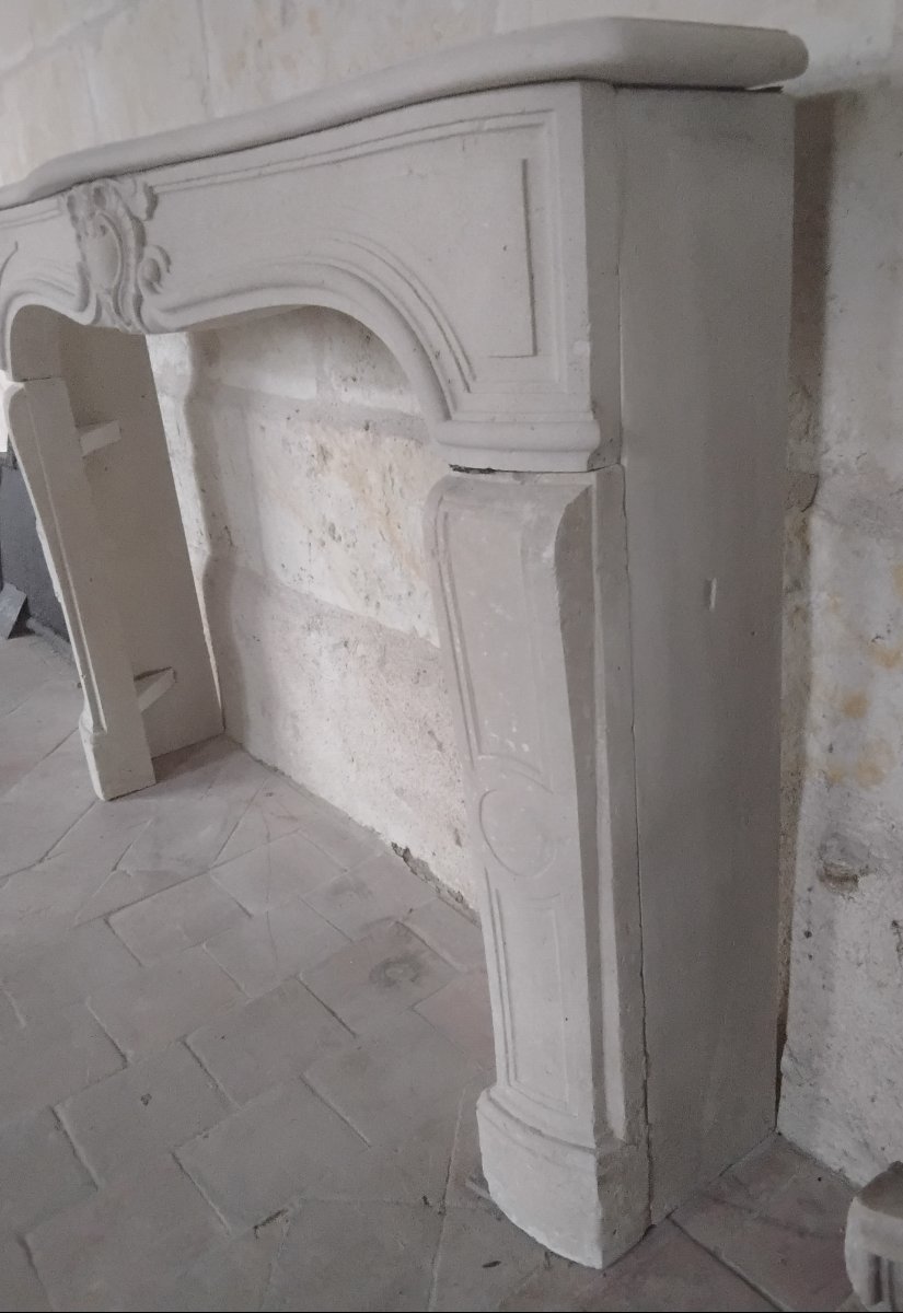Cheminée en pierre blanche de Bourgogne-photo-3