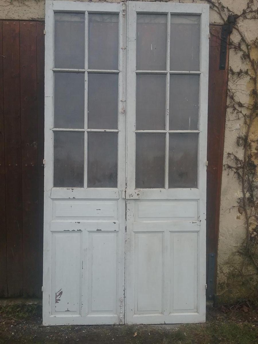 Oak Double Door Communication Window-photo-2