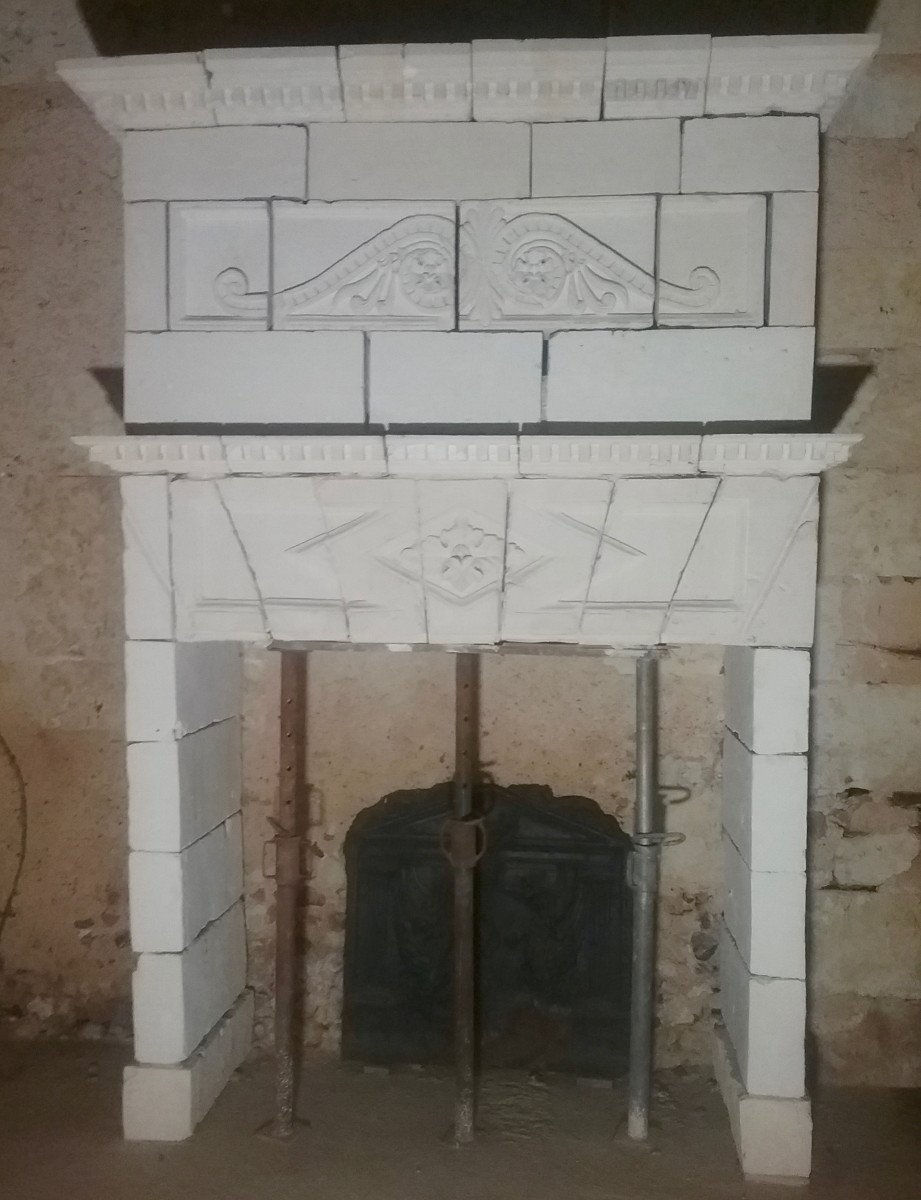 Renaissance Style Stone Fireplace