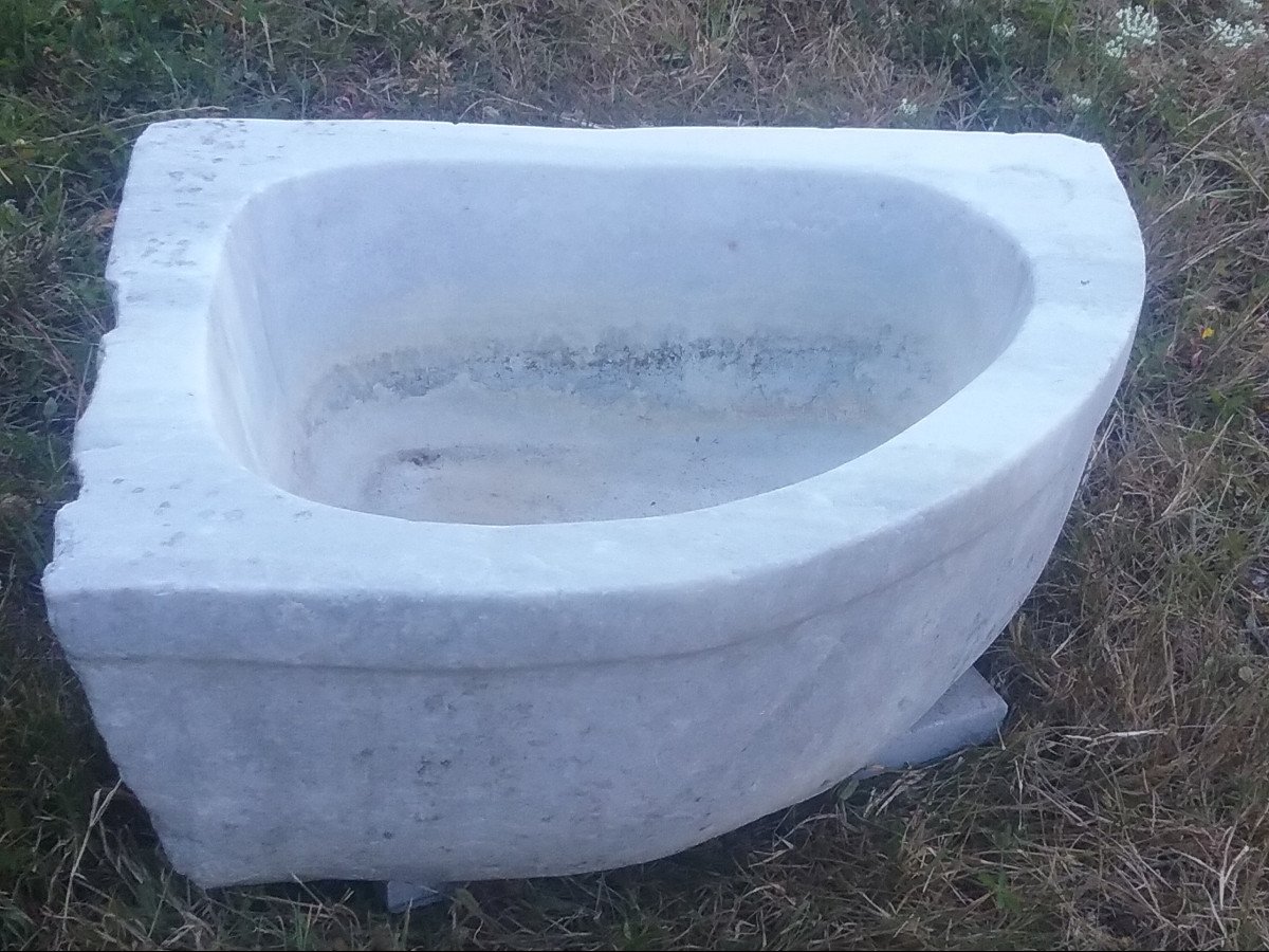 19th Century White Marble Washbasin-photo-2