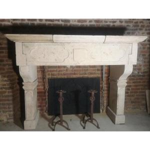 Louis XIII Fireplace In Burgundy Stone