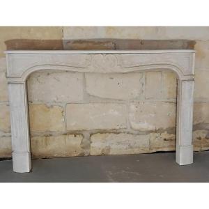 Louis XV Fireplace In White Stone