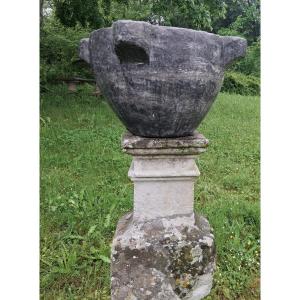 Mortier en marbre gris Sainte Anne fin 18 ème