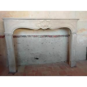 White Burgundy Stone Fireplace