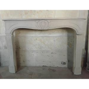 White Burgundy Stone Fireplace