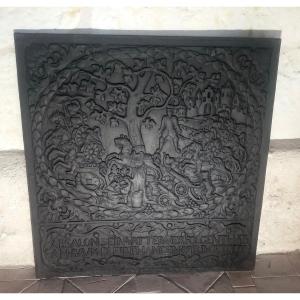 Cast Iron Fireplace Plate Representing The Death Of Absolon